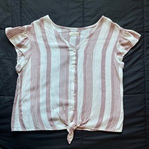 Thread And Supply button down waist tie shirt